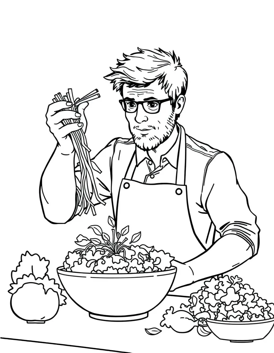 Jamie Oliver tossing salad.