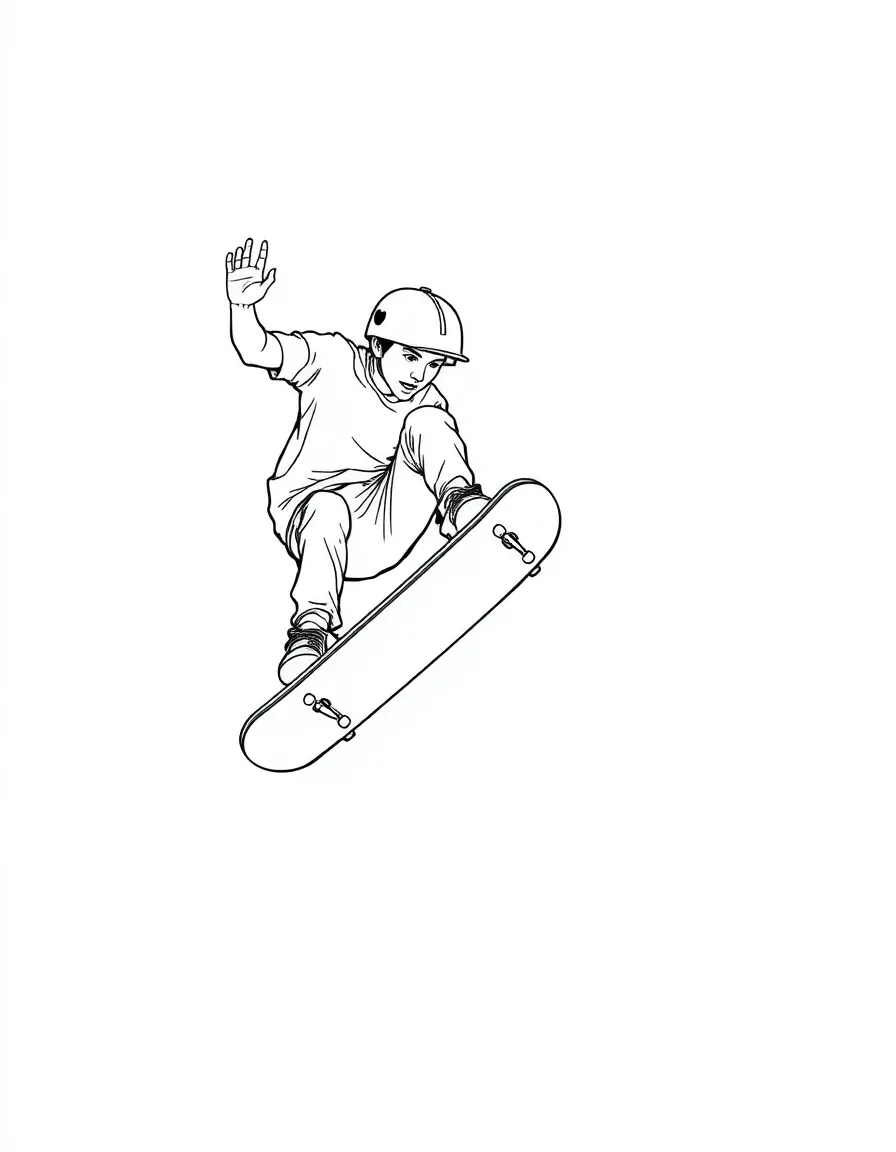 Tony Hawk doing an ollie.