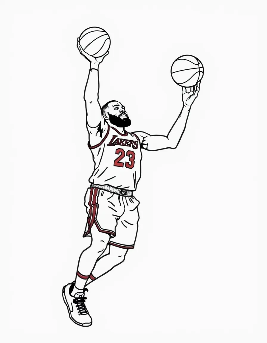 LeBron James passing a basketball.