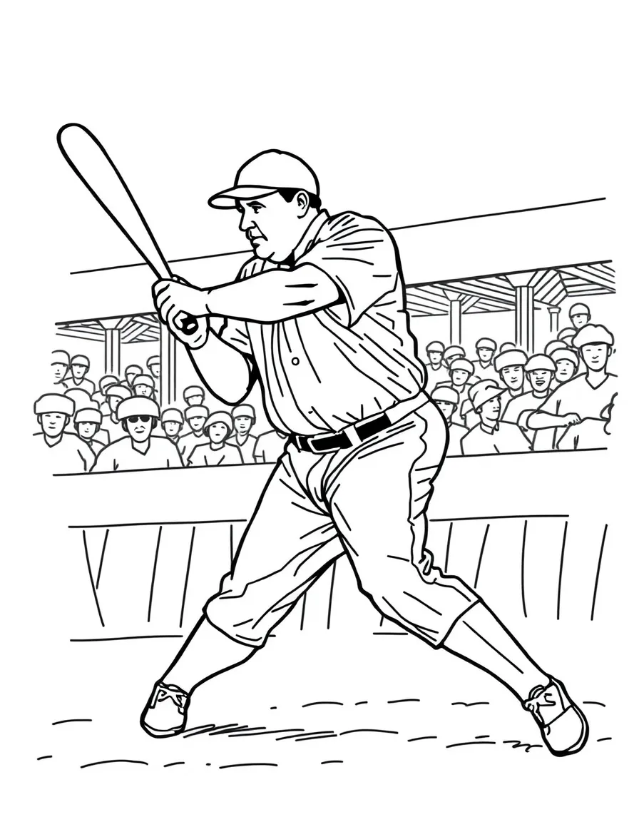 Babe Ruth hitting a grand slam.