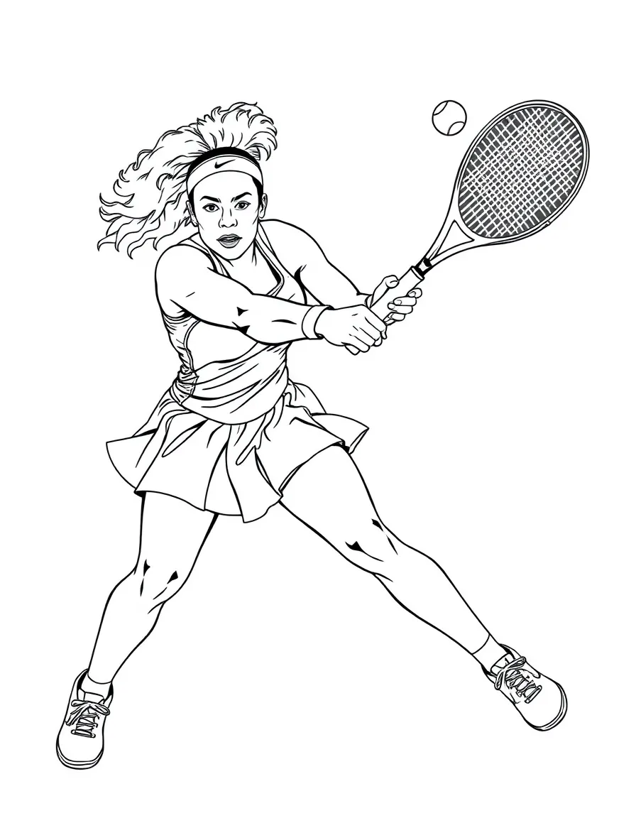Venus Williams hitting a powerful forehand.