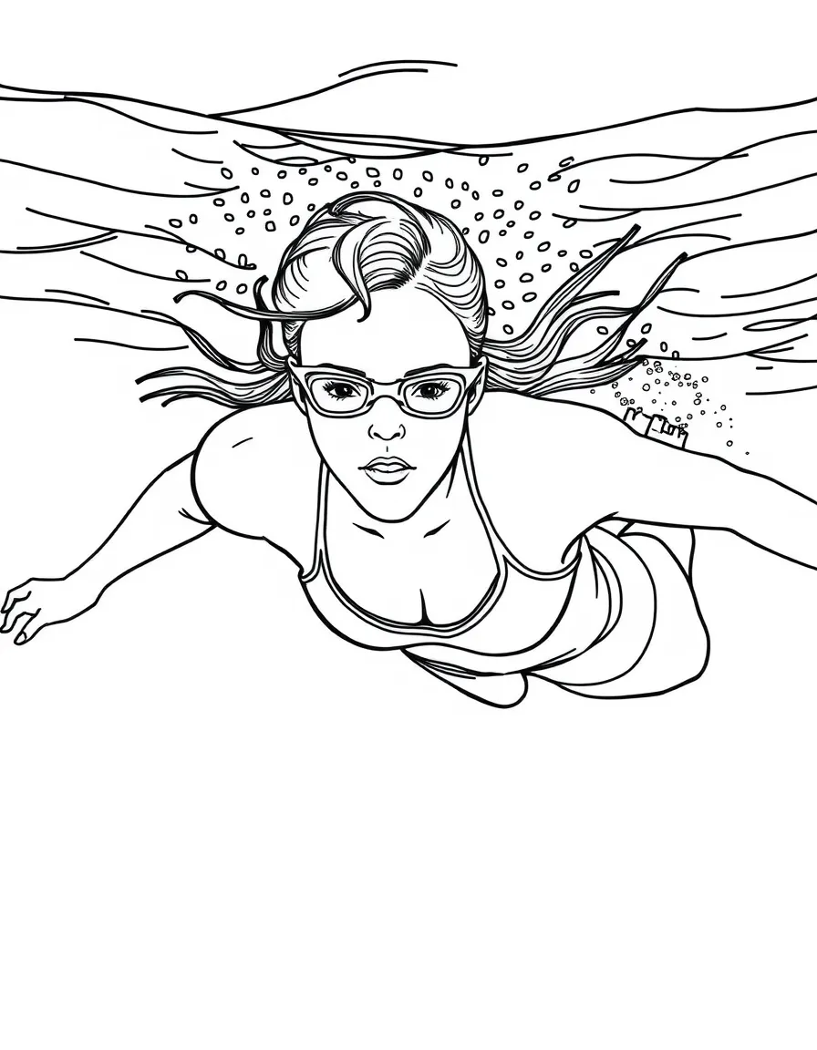 Katie Ledecky swimming underwater.