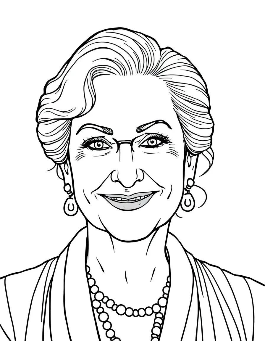 Meryl Streep with a happy expression.