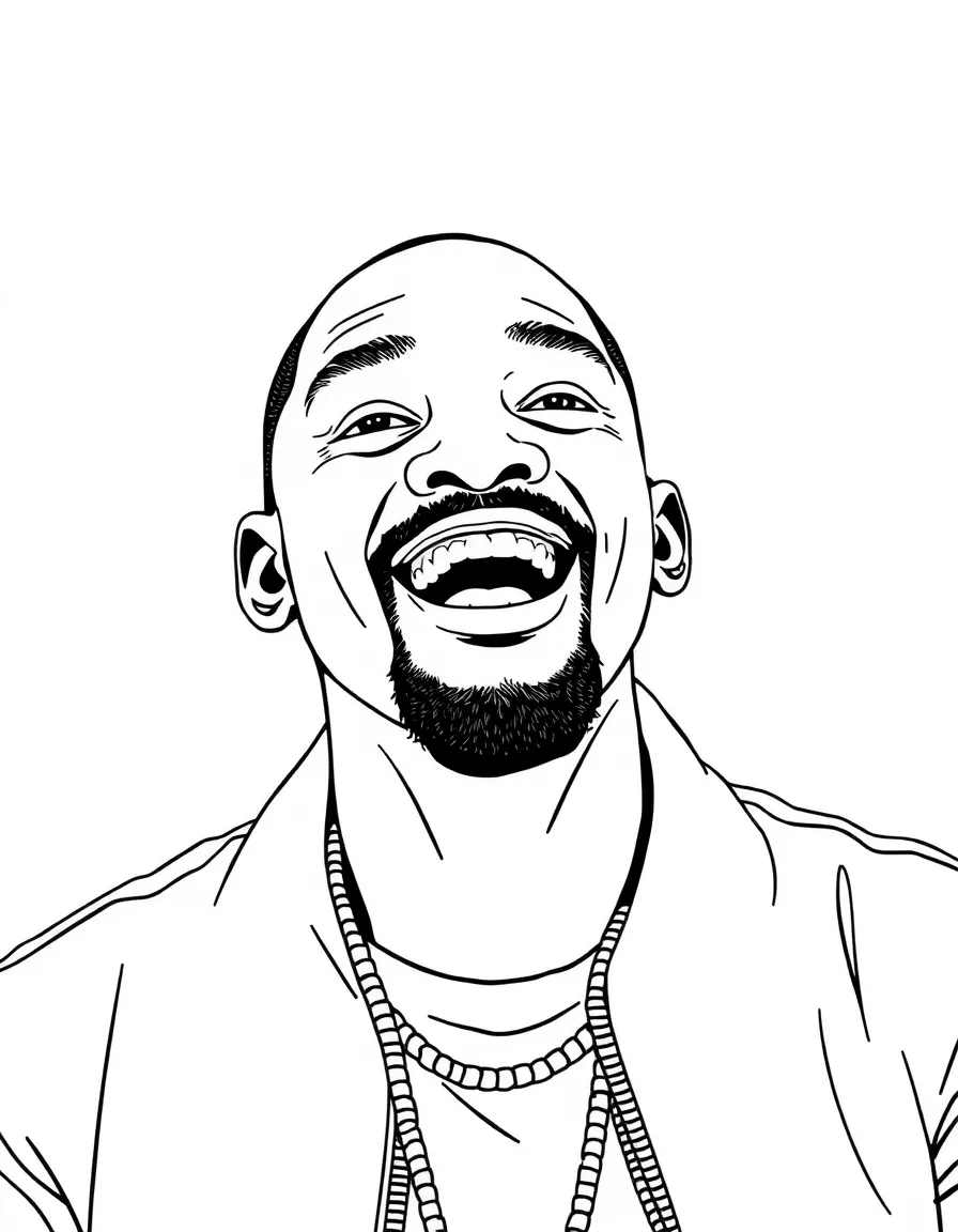 Will Smith rapping with a smile.