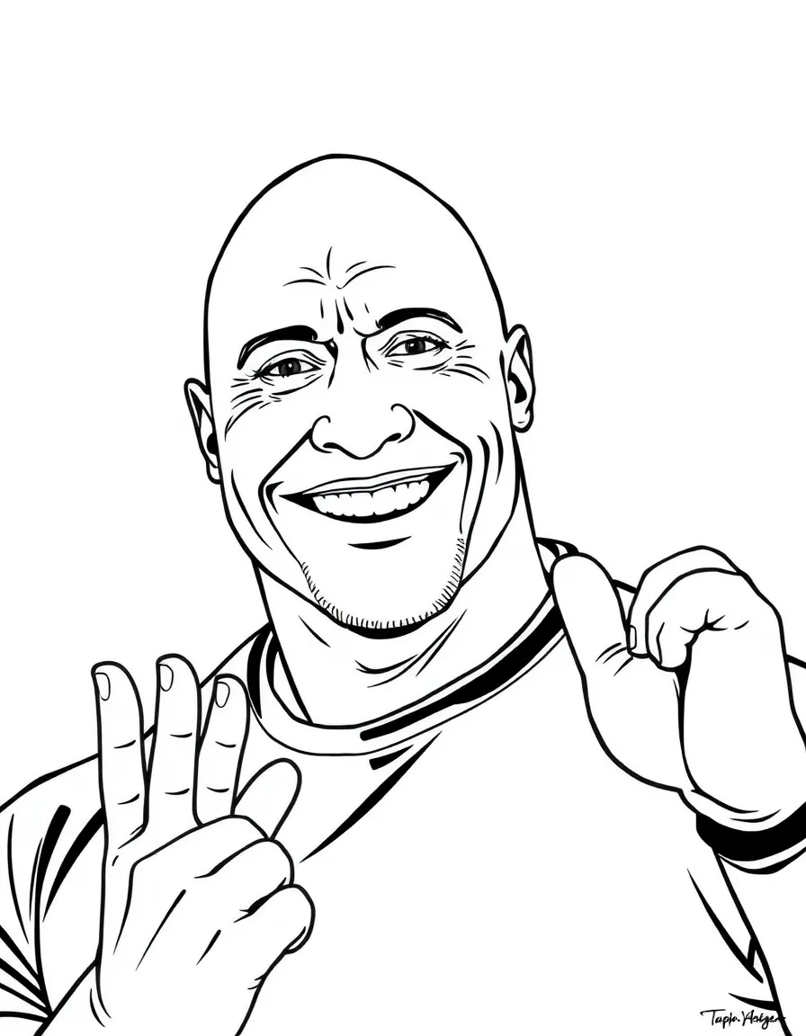 Dwayne "The Rock" Johnson smiling with a friendly wave.