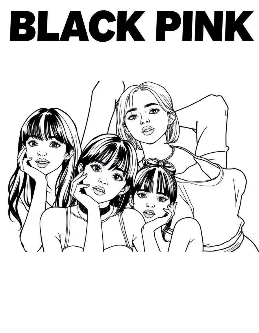 Blackpink posing with cool expressions.