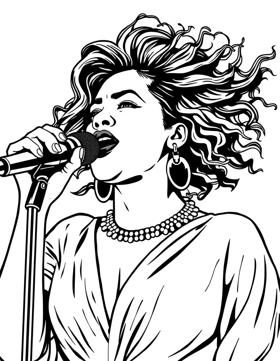 Beyoncé singing with powerful presence.
