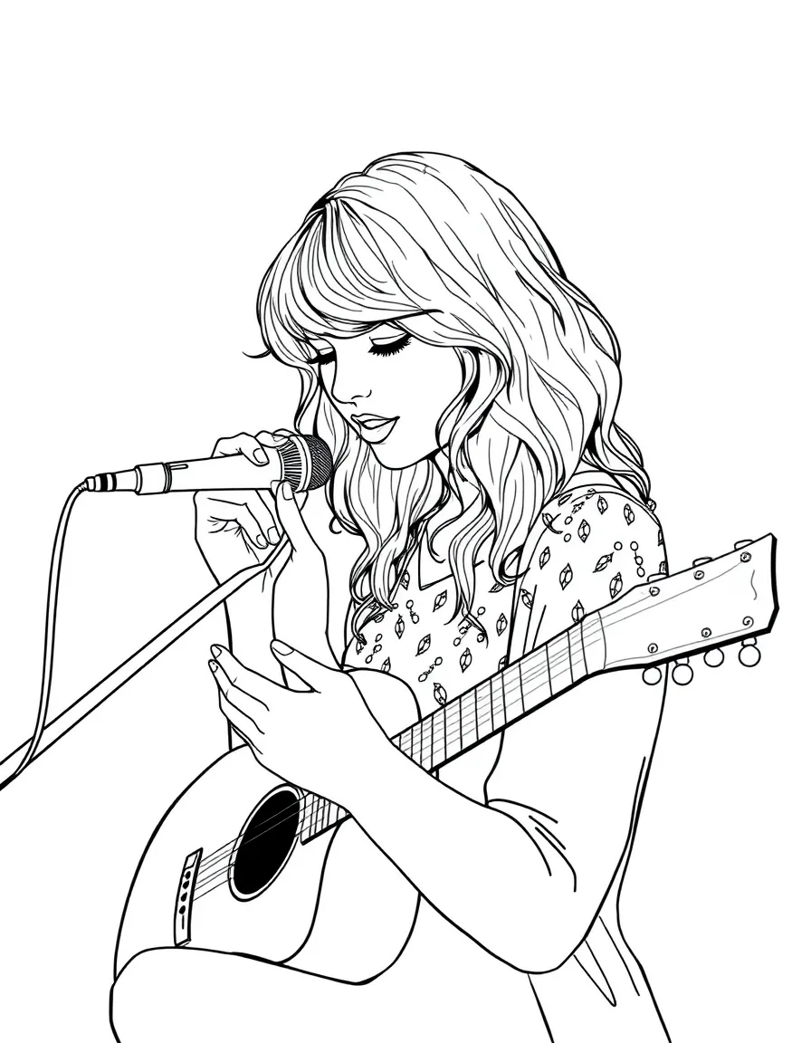 Taylor Swift writing a song.