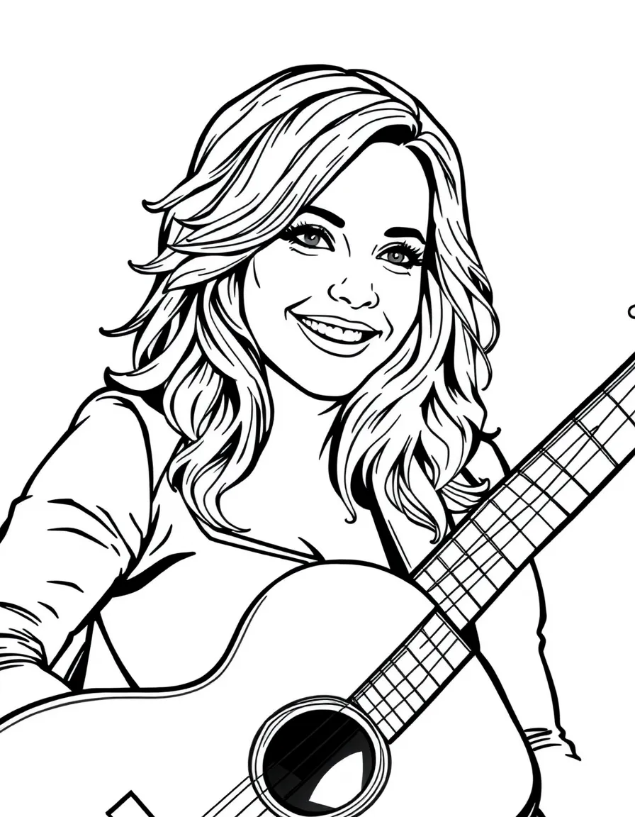 Miranda Lambert with a guitar and a friendly face.