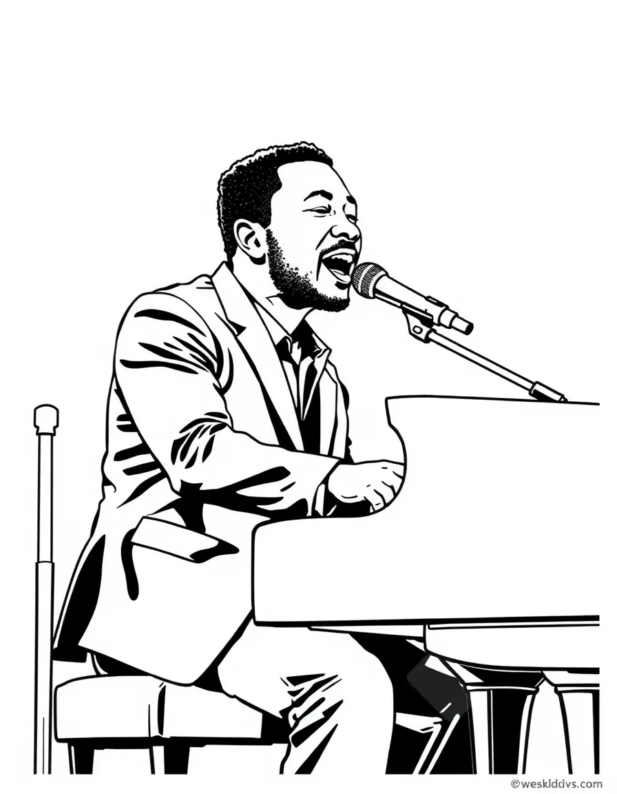 John Legend singing soulfully at the piano.