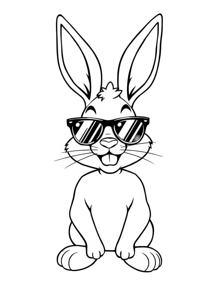 Bad Bunny with sunglasses and a happy face.