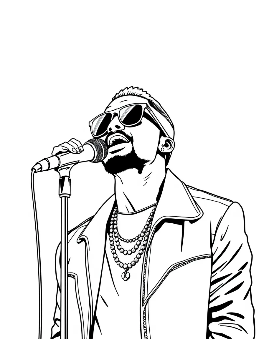 Maluma singing with a stylish look.