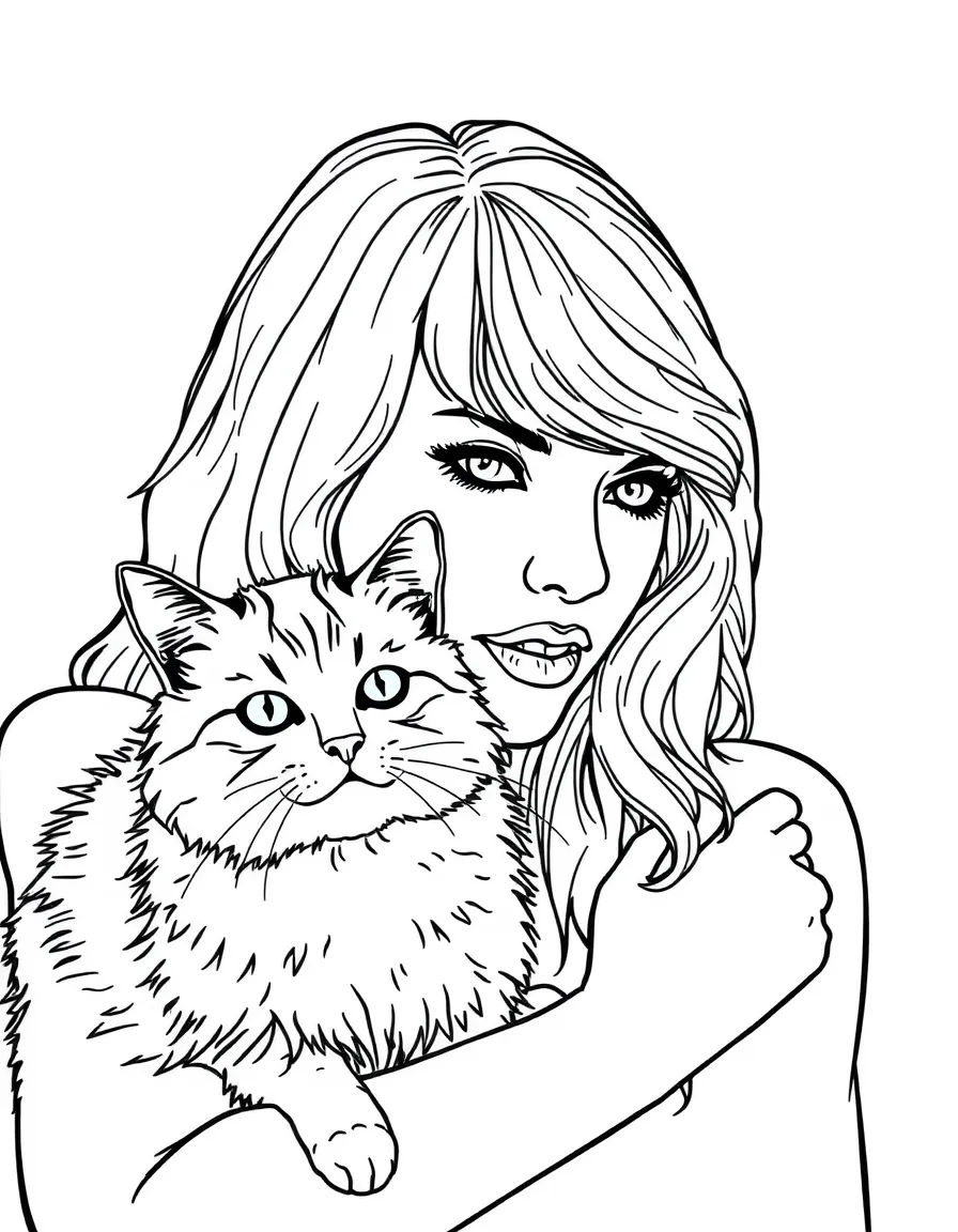 Taylor Swift with a cat.