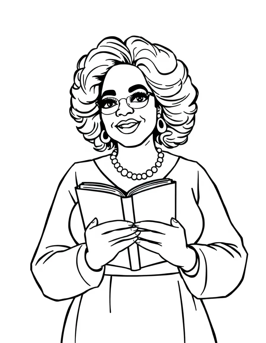 Oprah Winfrey holding a book.