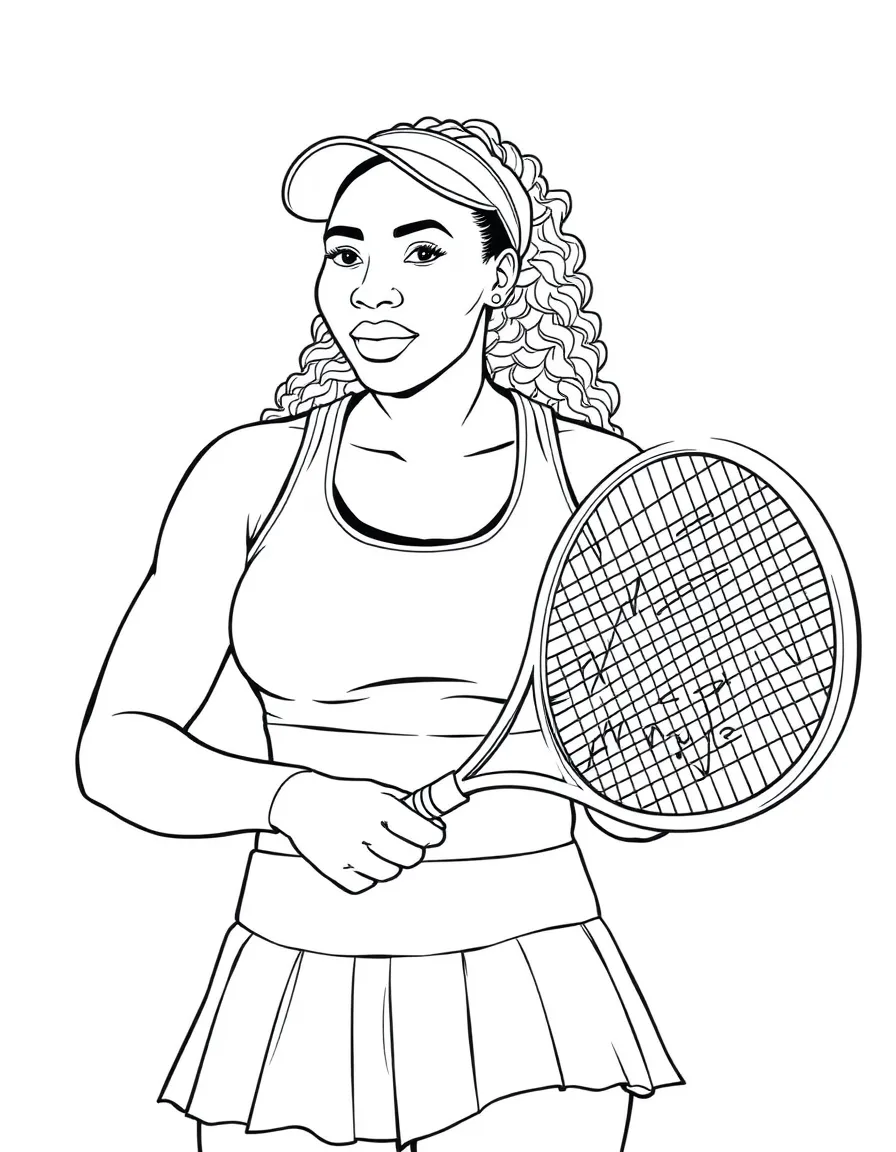 Serena Williams holding a tennis racket.