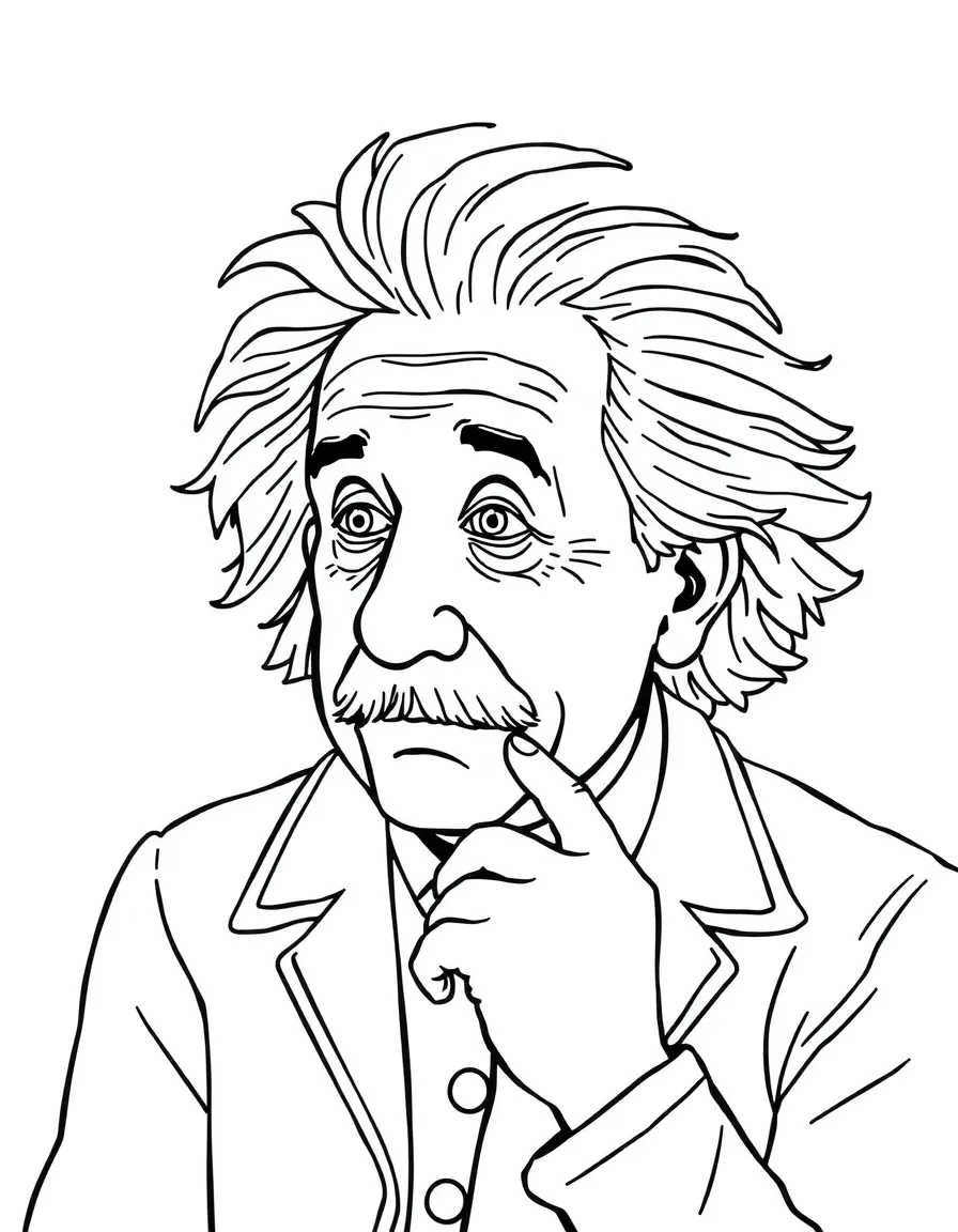 Albert Einstein thinking.