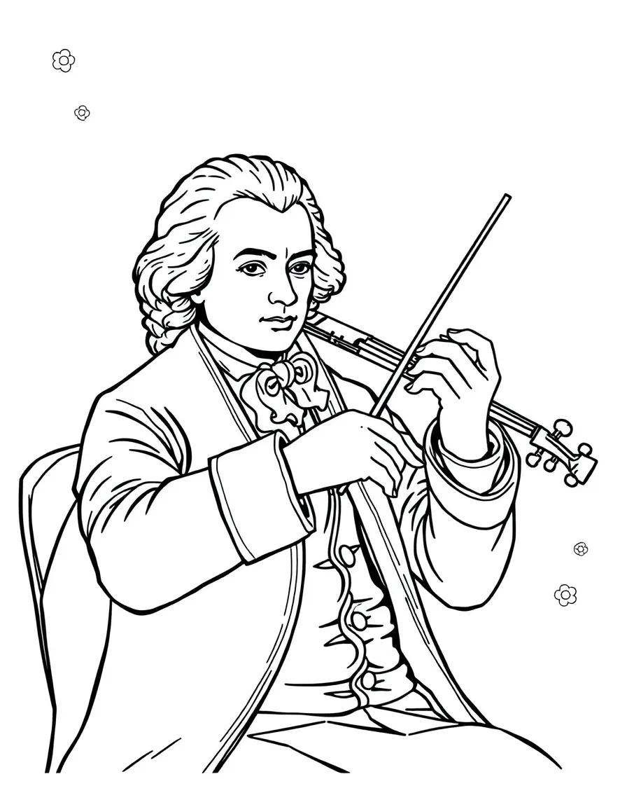 Wolfgang Amadeus Mozart playing.
