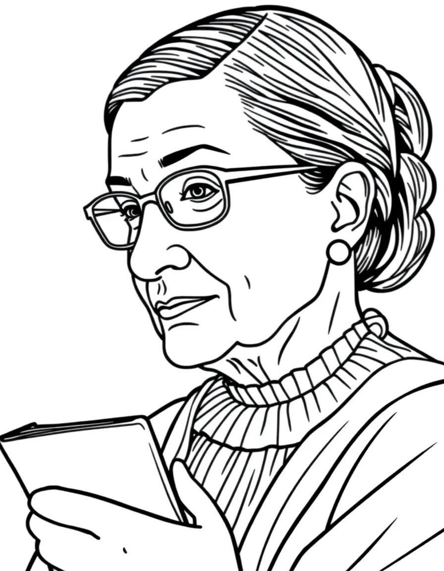 Ruth Bader Ginsburg with a book.
