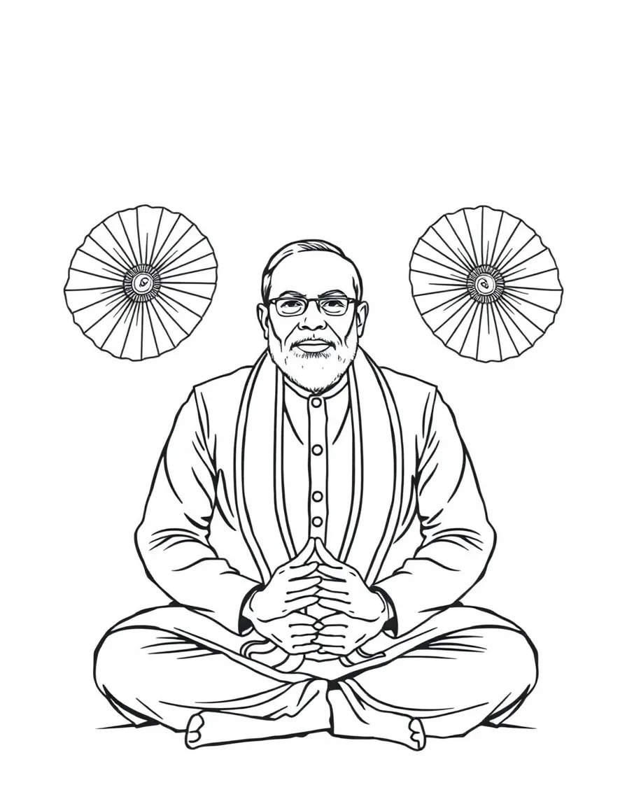 Narendra Modi meditating.