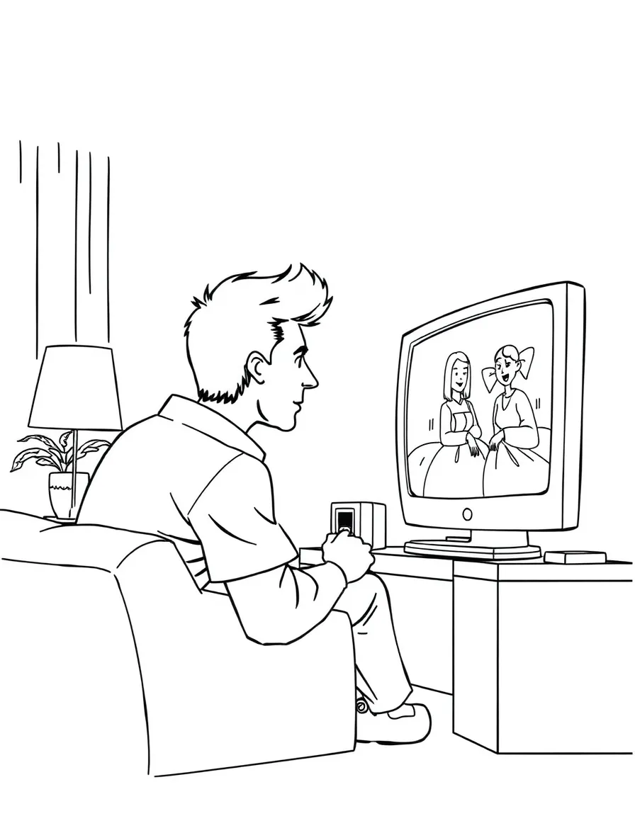 Reed Hastings watching TV.