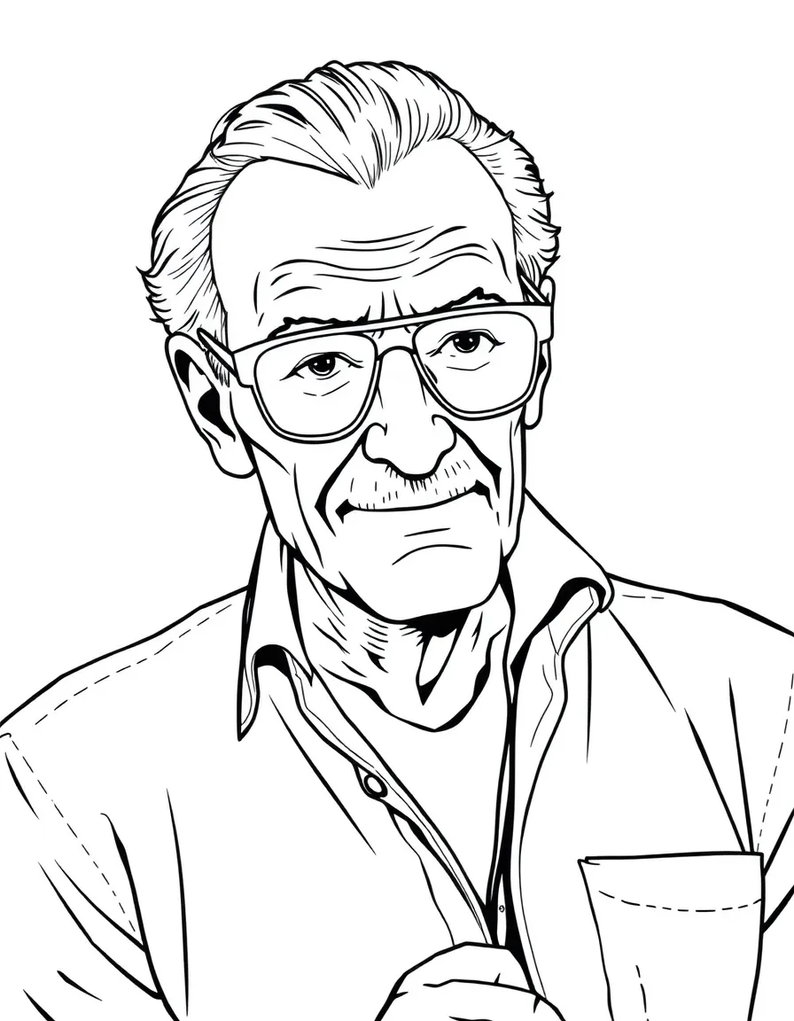 Stan Lee with a comic.