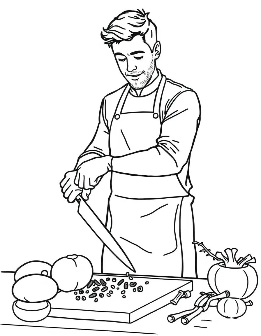 Jamie Oliver chopping.