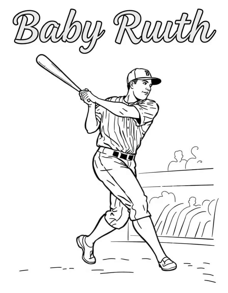 Babe Ruth swinging.