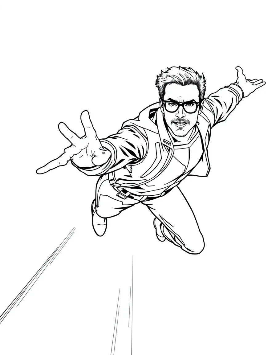 Robert Downey Jr. flying.