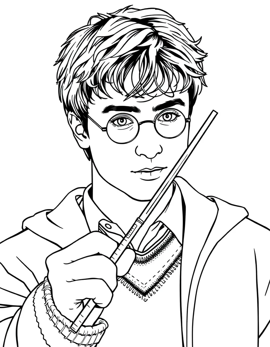 Daniel Radcliffe holding a wand.