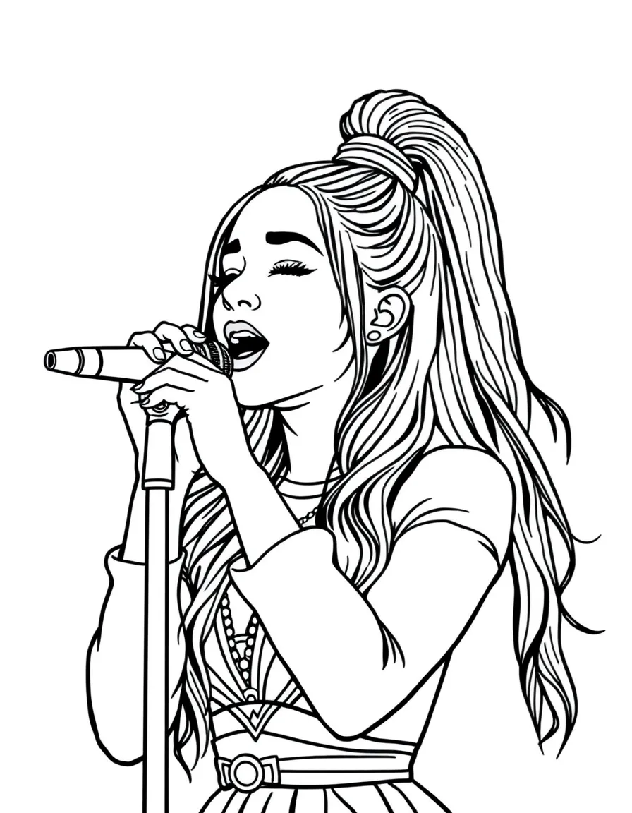 Ariana Grande singing.
