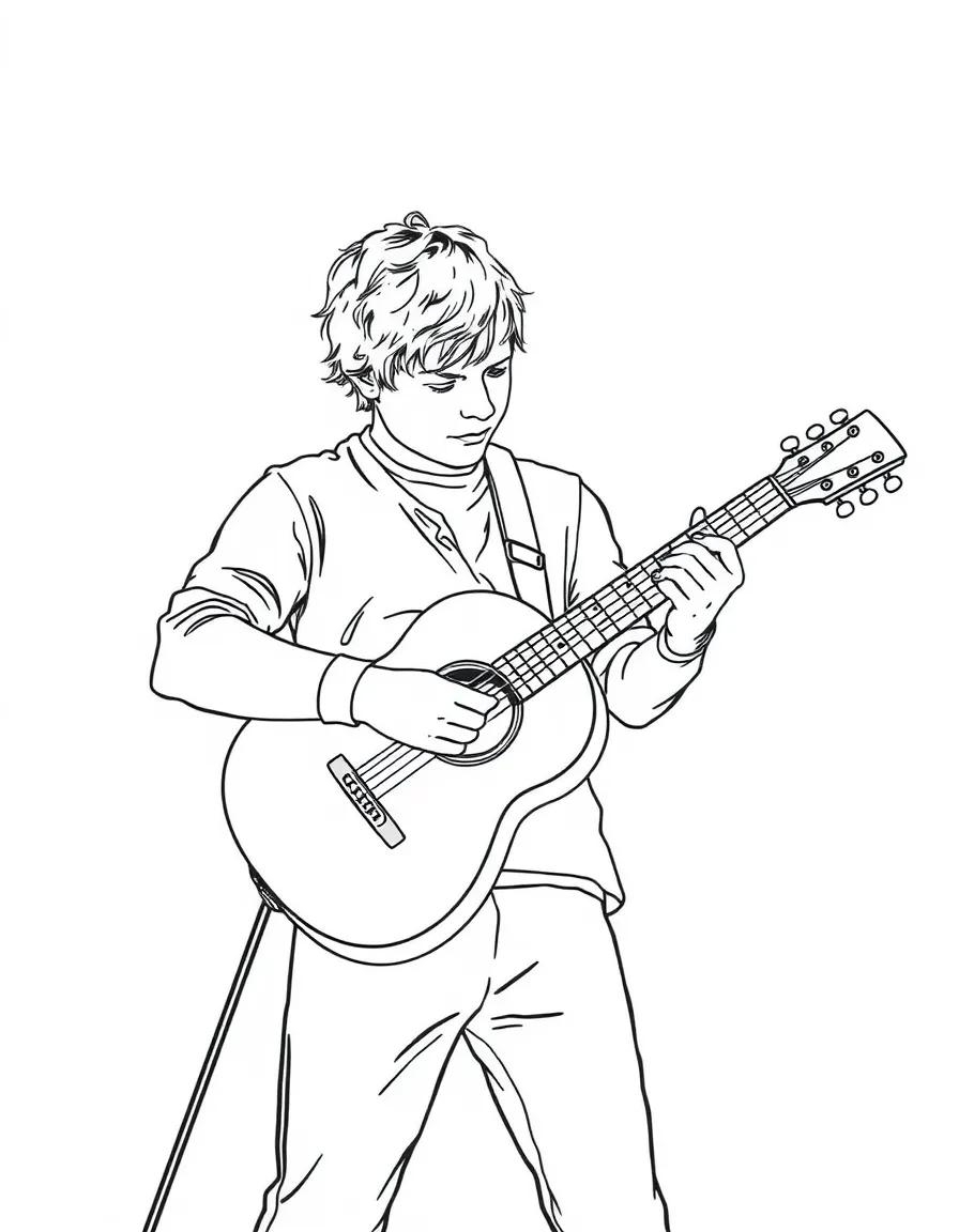 Ed Sheeran playing guitar.