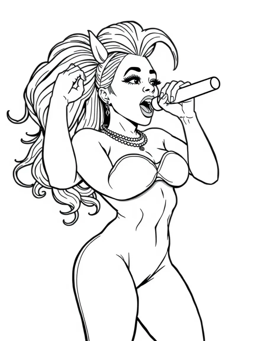 Megan Thee Stallion rapping.