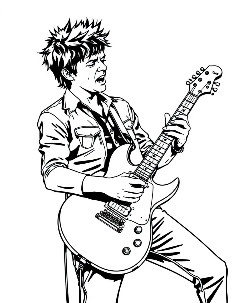 Billie Joe Armstrong playing guitar.