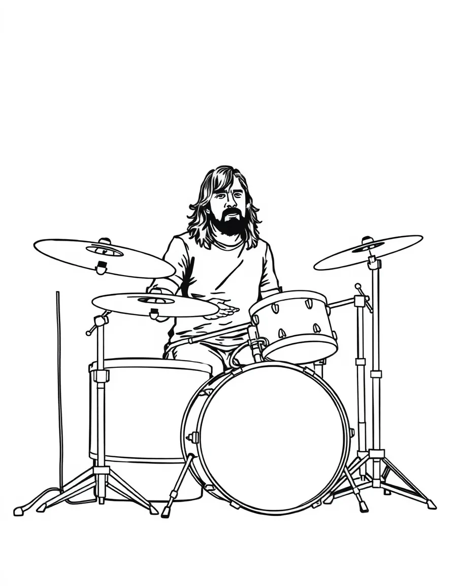 Dave Grohl playing drums.