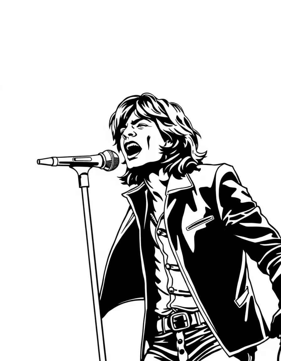 Mick Jagger singing.