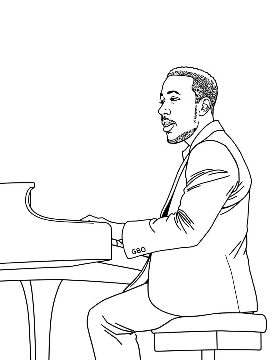 John Legend playing piano.