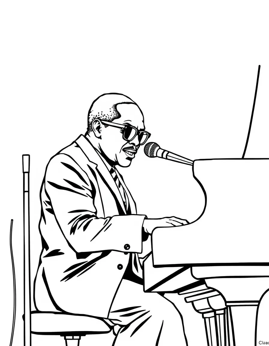 Stevie Wonder playing piano.