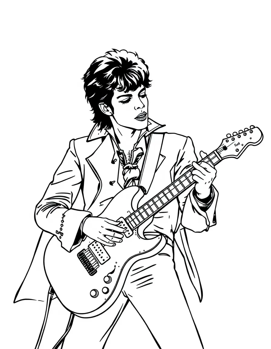 Prince playing guitar.