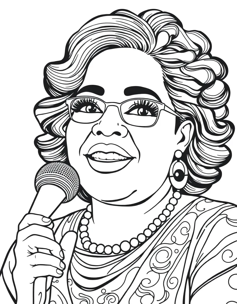 Oprah Winfrey with a microphone.