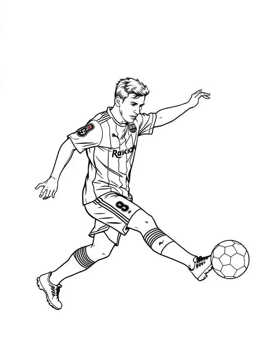 Lionel Messi kicking a ball.