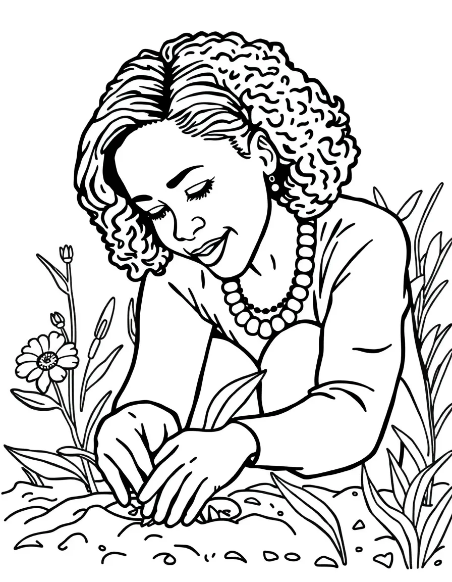 Michelle Obama planting.