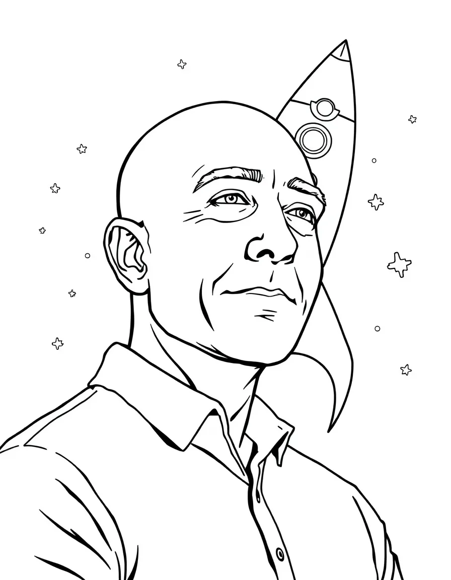 Jeff Bezos with a rocket.