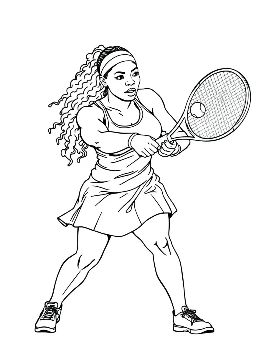 Serena Williams playing tennis.