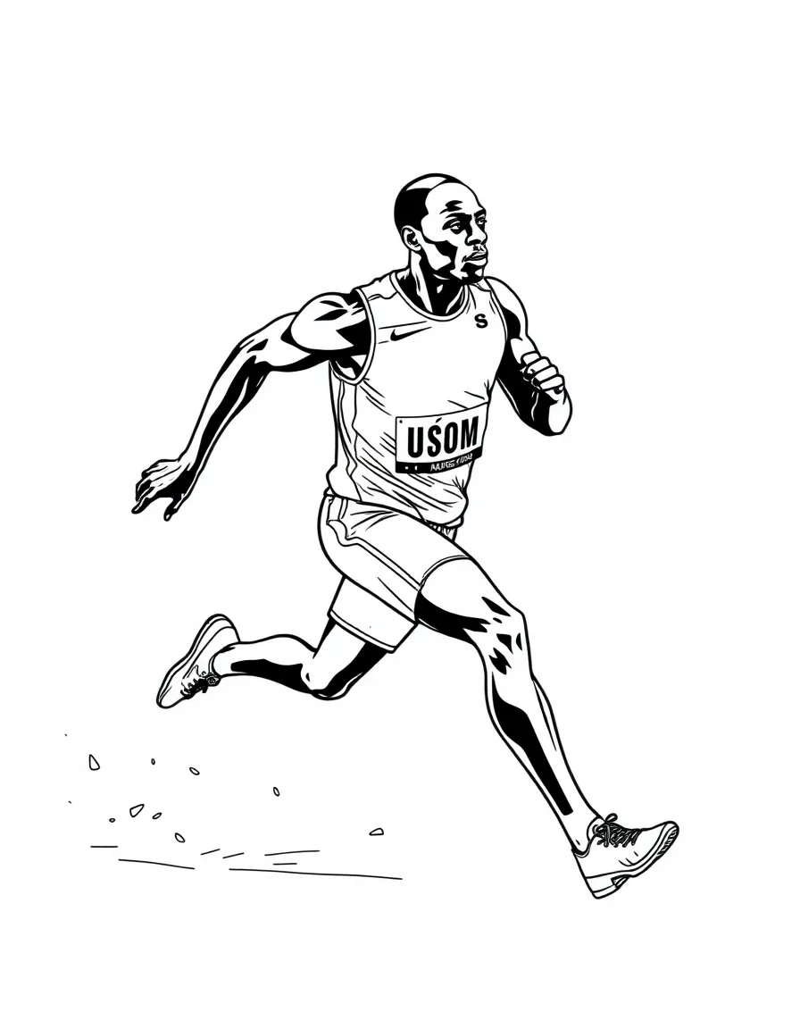 Usain Bolt running.