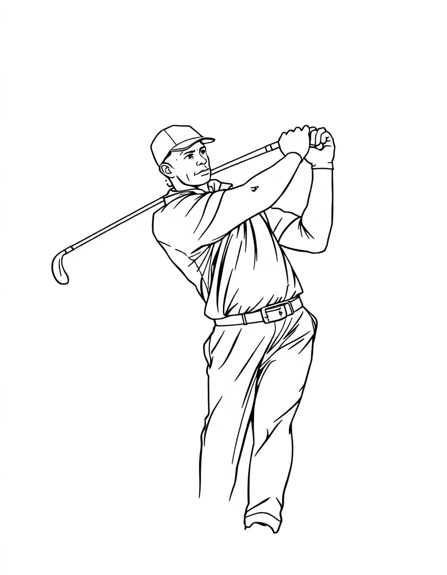 Tiger Woods golfing.