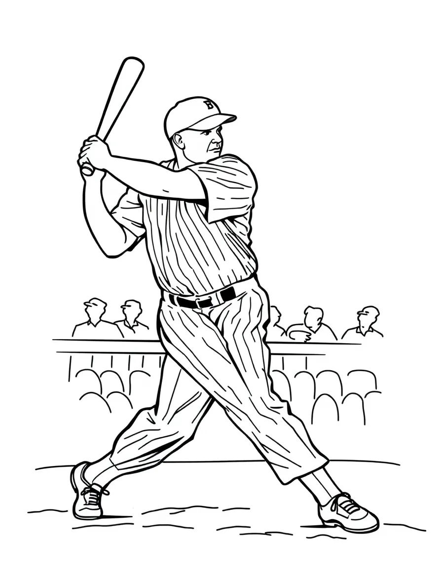 Babe Ruth hitting.