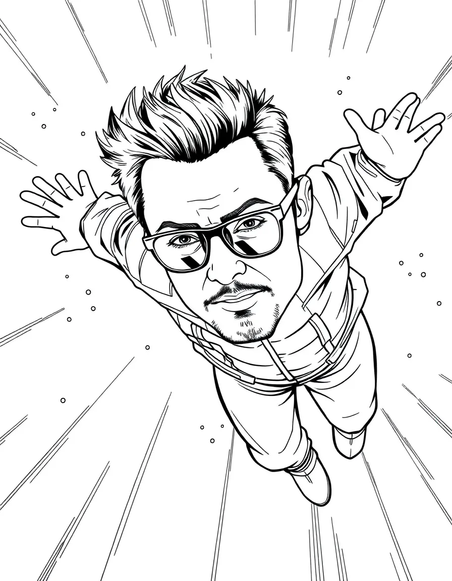 Robert Downey Jr. flying.