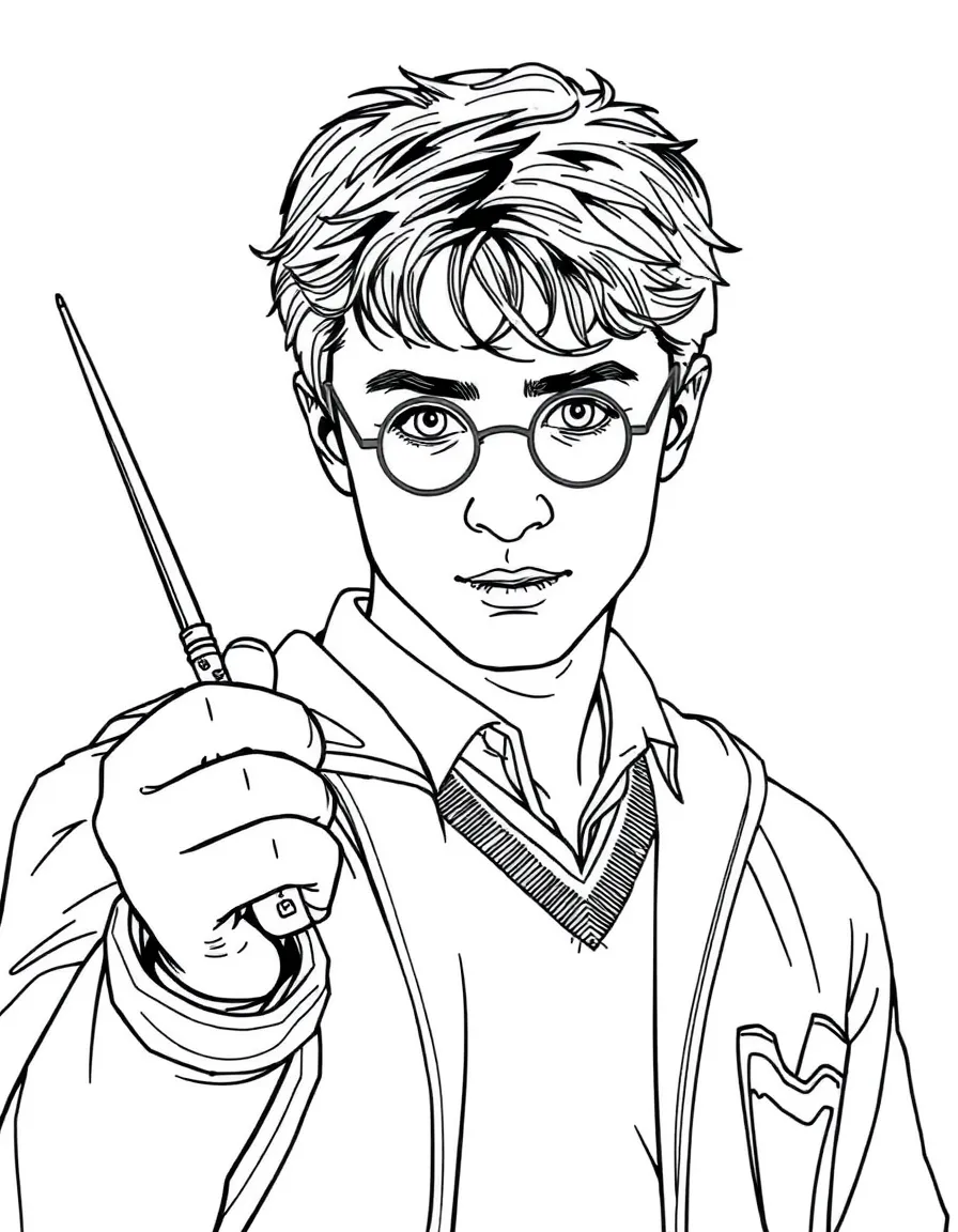 Daniel Radcliffe holding a wand.