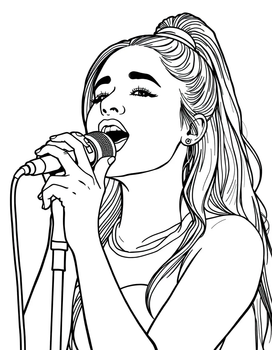 Ariana Grande singing.