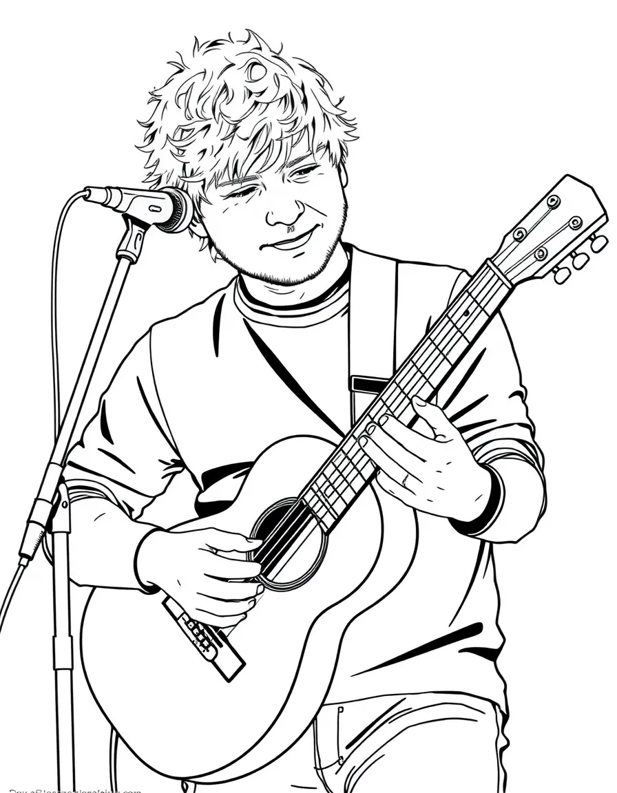 Ed Sheeran playing guitar.